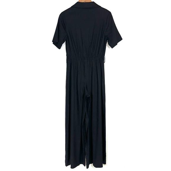 NWT Vince Camuto Black Wide Leg Linen Jumpsuit Size 4 - Picture 8 of 16
